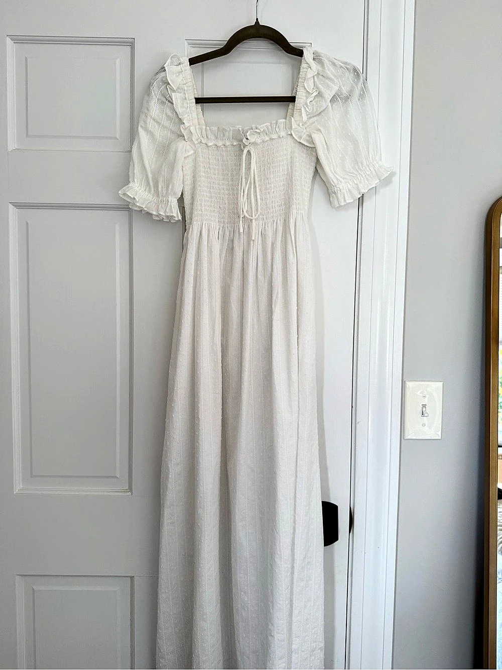 Hill House Home The Ellie Nap Dress Smocked Maxi Dress White XS